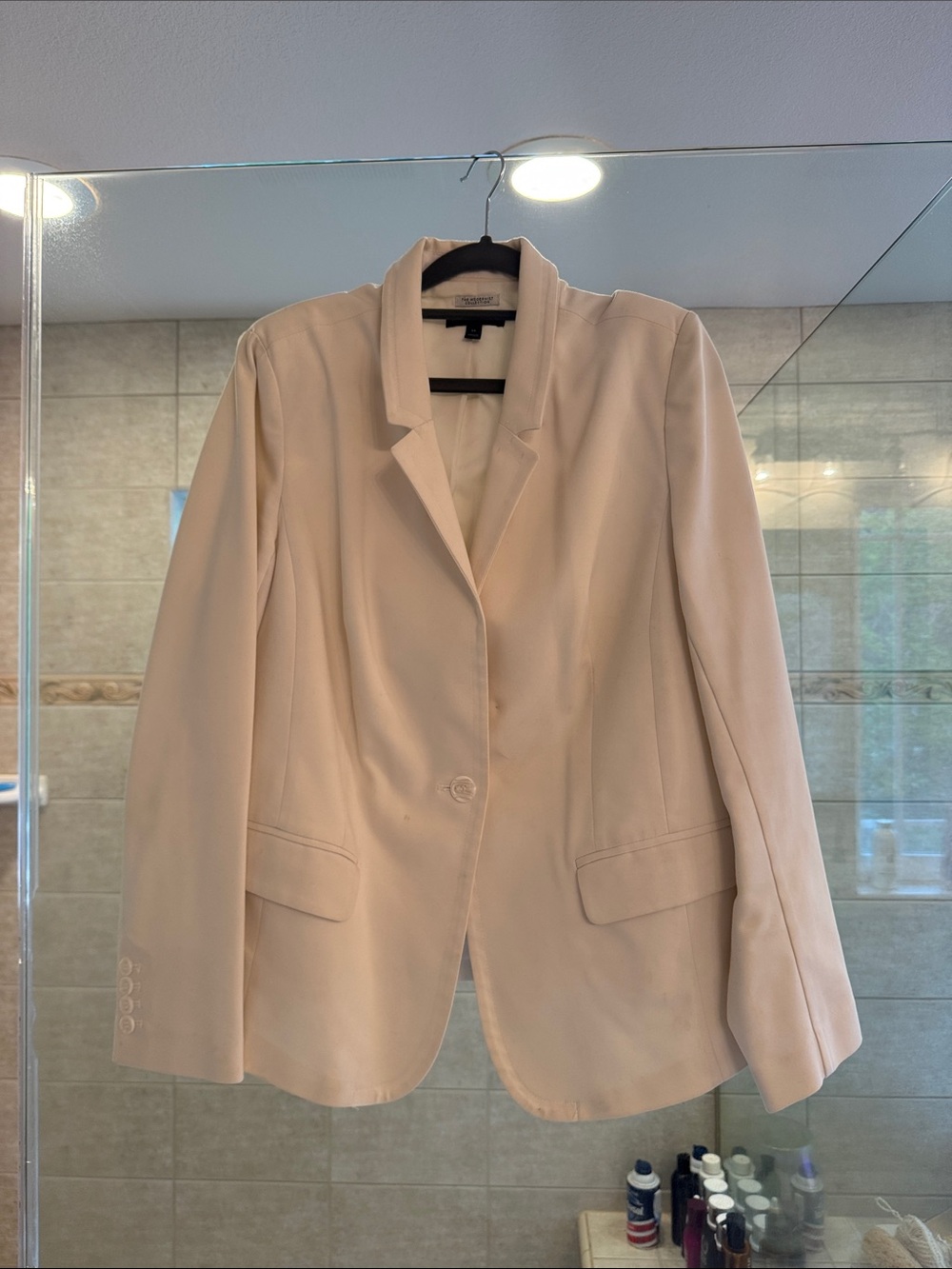 Lane Bryant Cream Single-Button Blazer